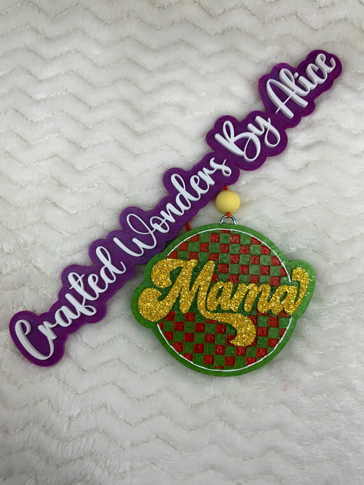 MTO {Checkered Mama Round} Freshie