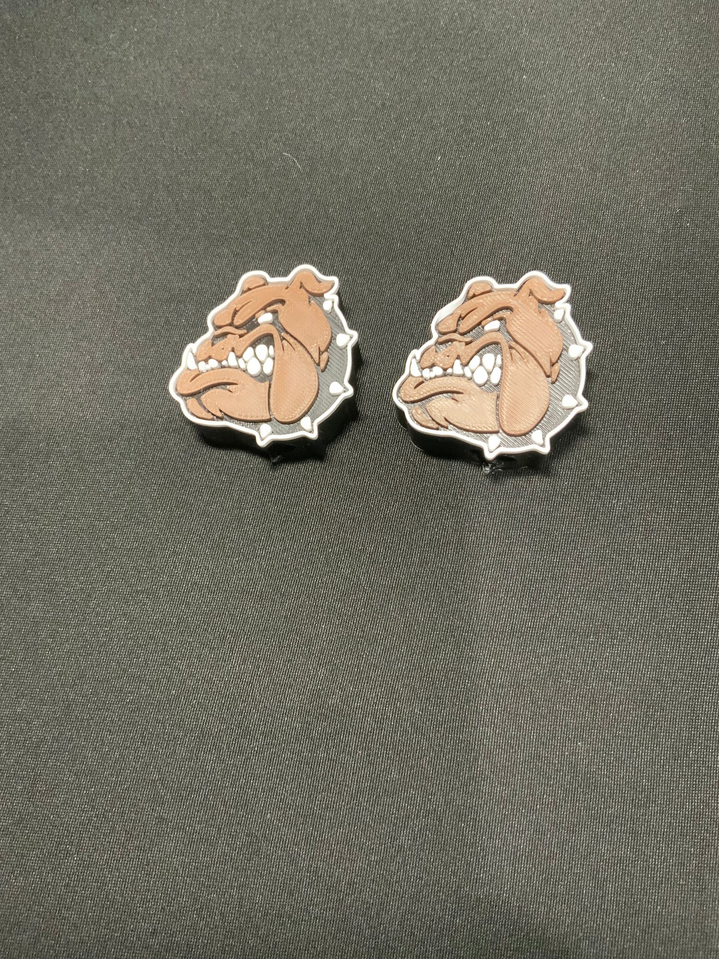 RTS {Brown And Black Bulldog} Straw Topper