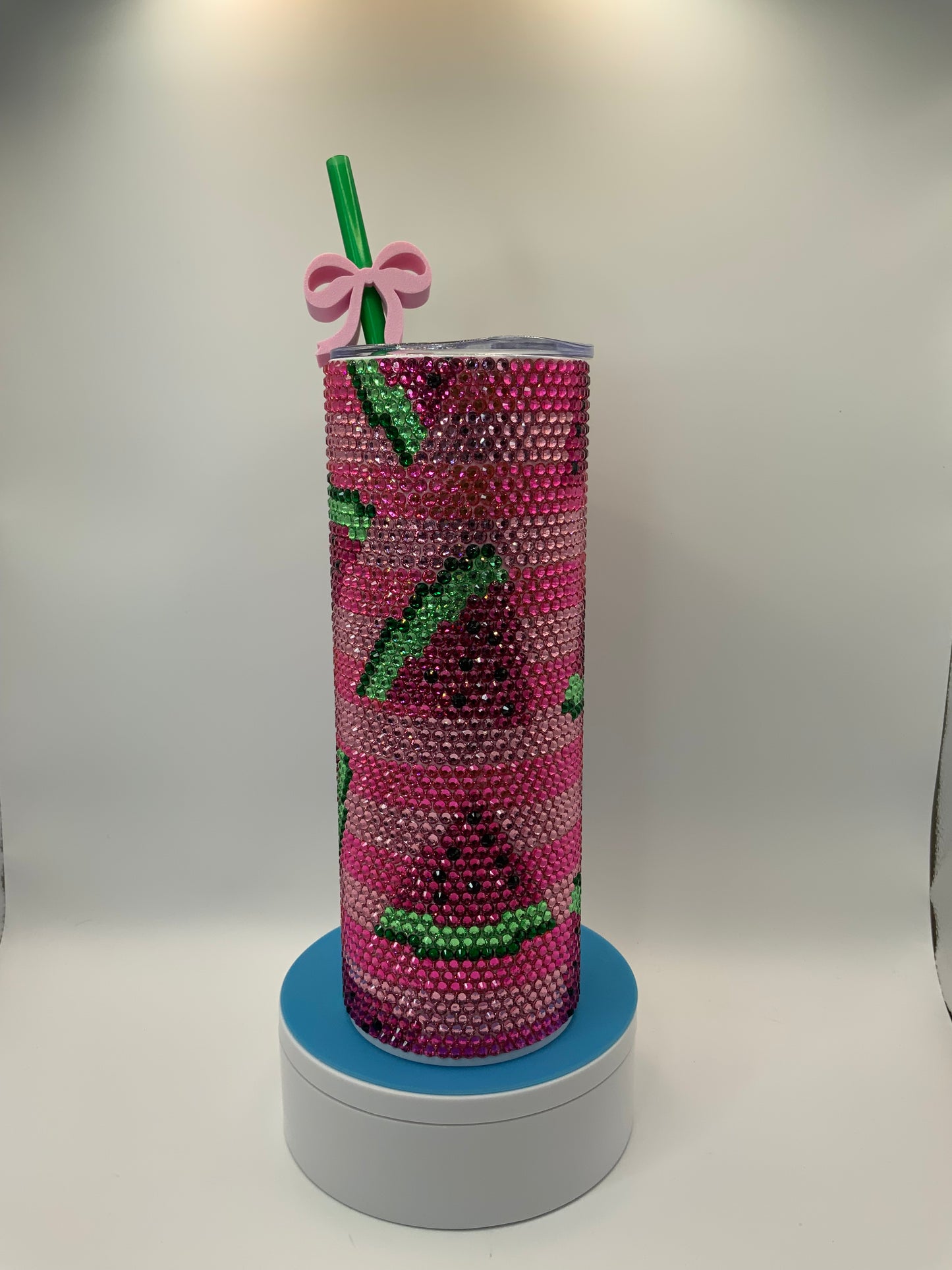 RTS {Rhinestone Watermelon} 20 oz Skinny