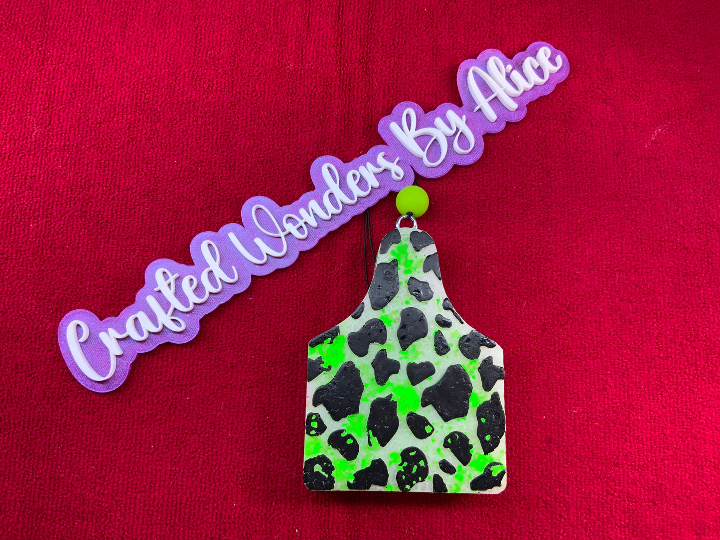 MTO {Large Cow Print Tag} Freshie