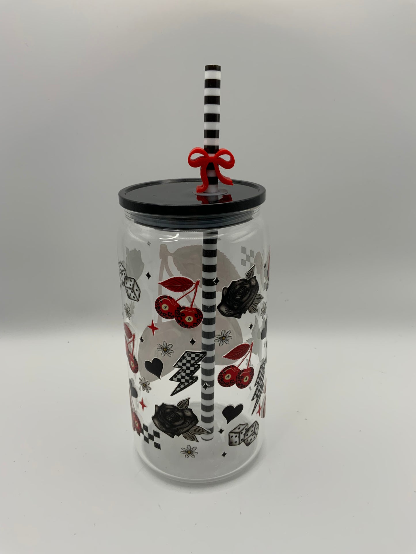 RTS Glass Can {Cherry 8 Ball} 16 oz