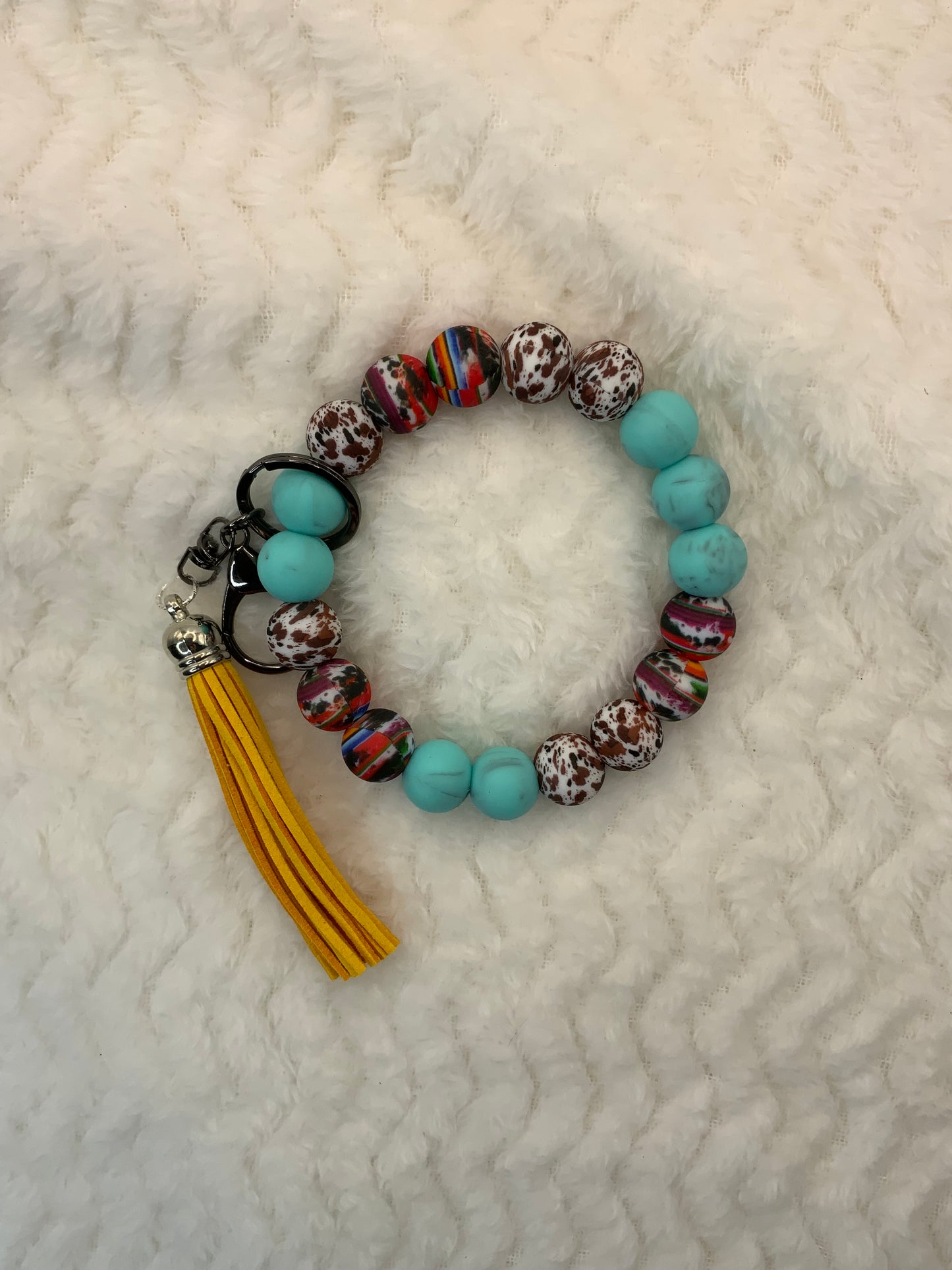 RTS {Cow Print Serape Wristlet}