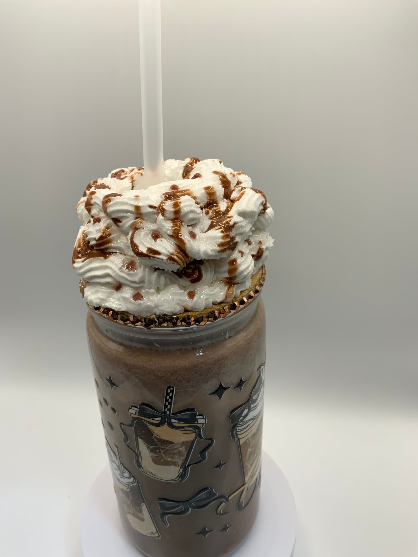 RTS {Coffee Acrylic Swirl Paint Cup} 16 oz
