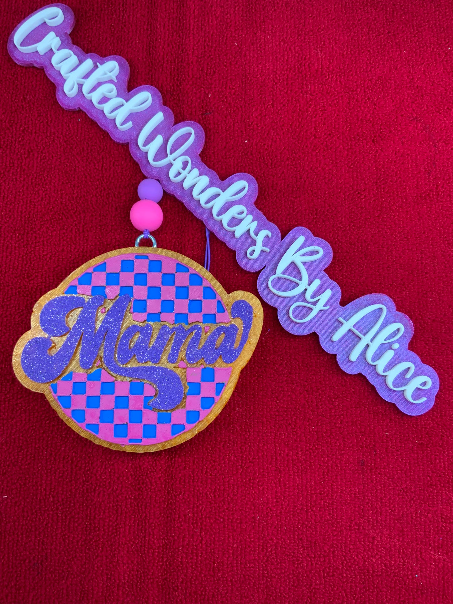 MTO {Checkered Mama Round} Freshie