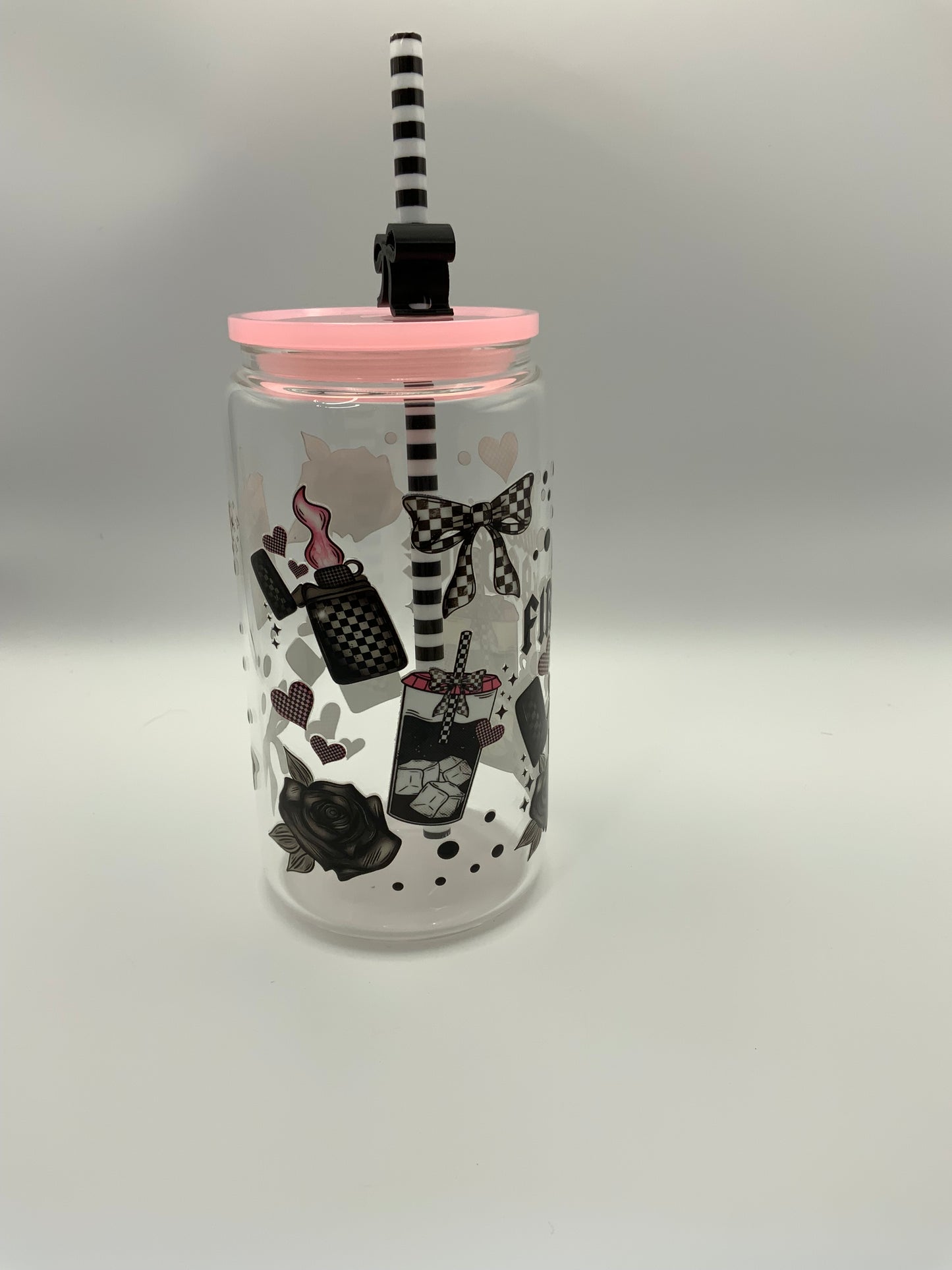 RTS Glass Can {Made Of Fire And Ice} 16 oz