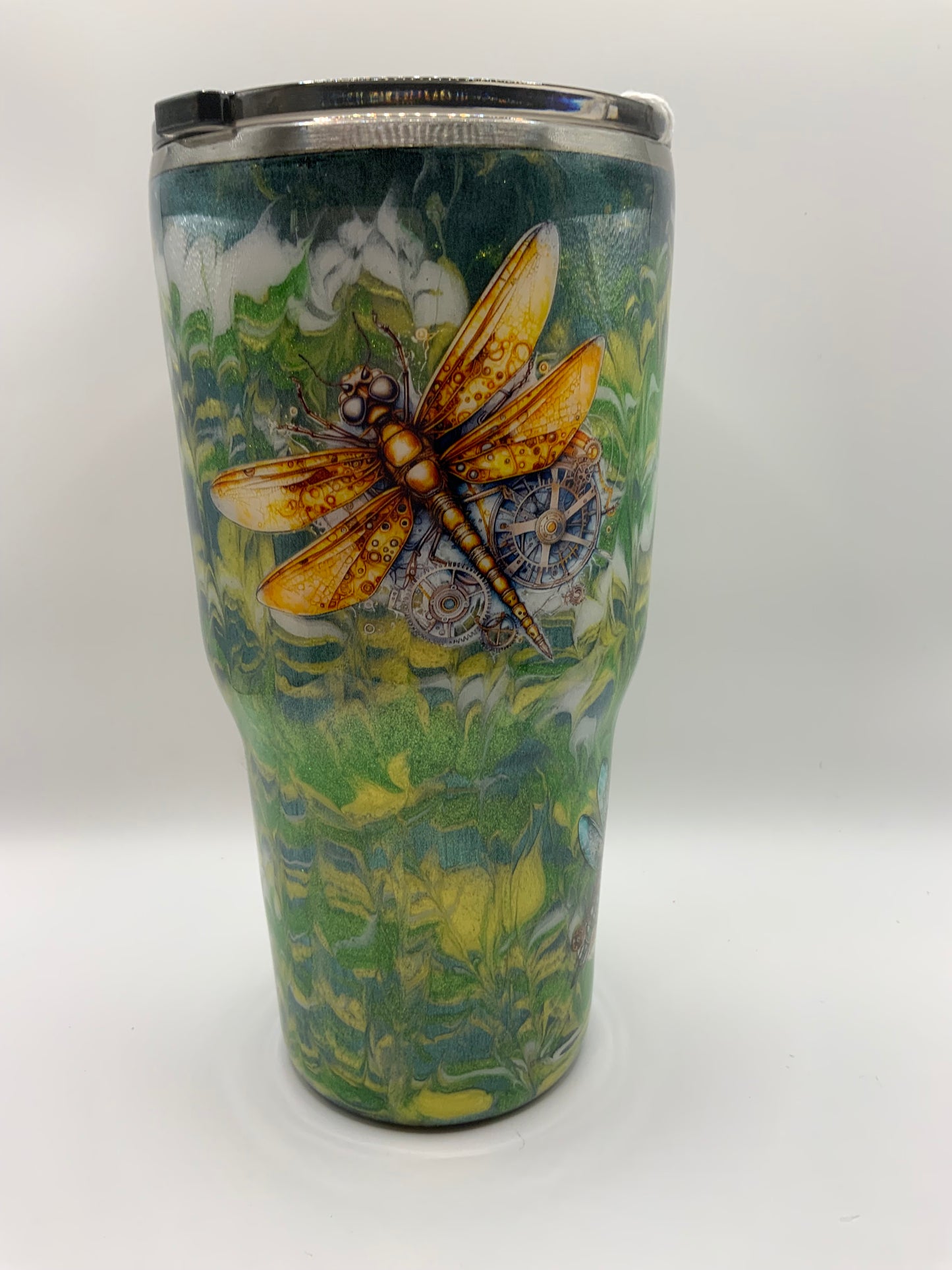 RTS Mica {Green/Yellow Dragonflies} 30 oz Modern Curve
