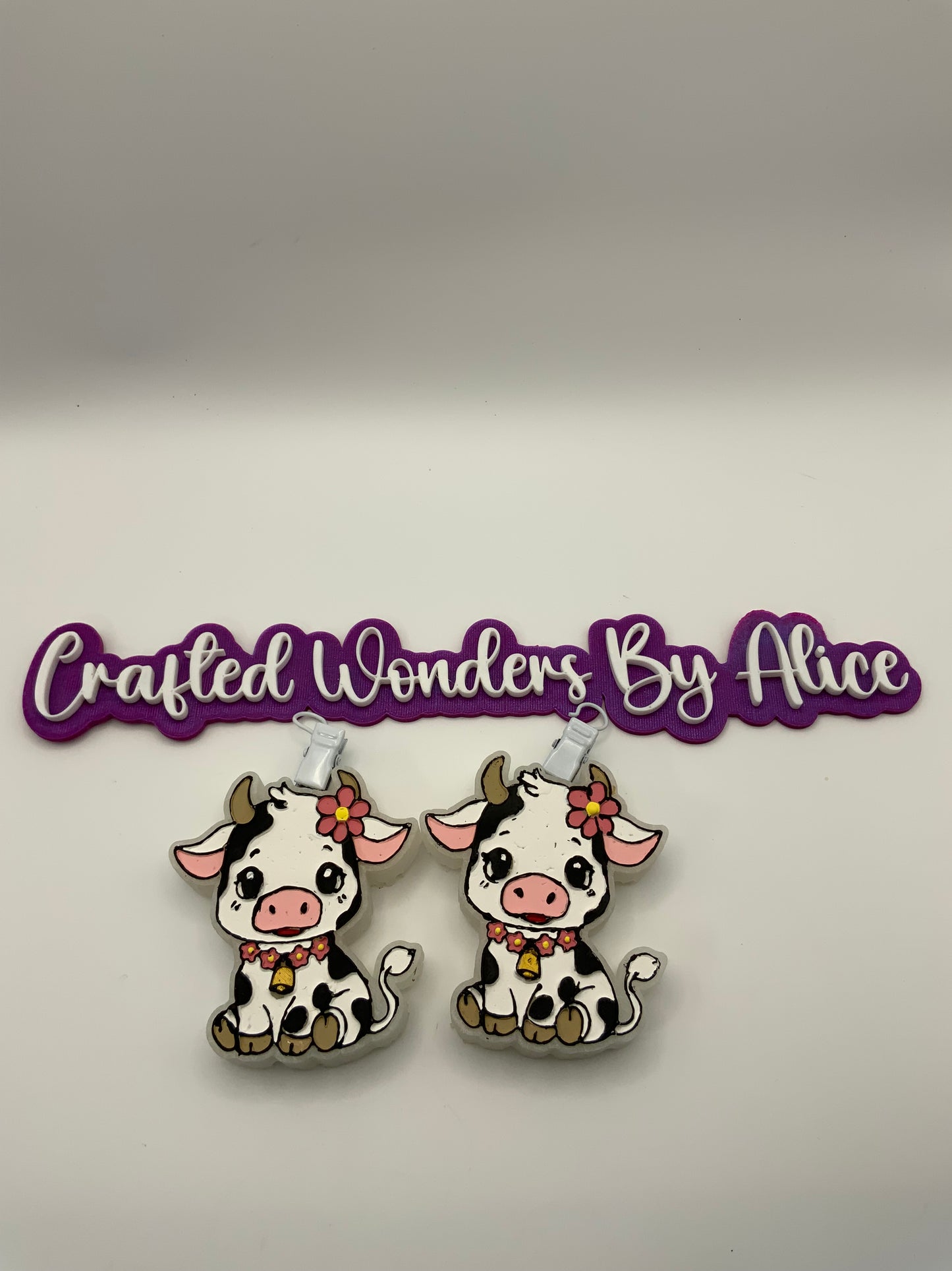 MTO {Cow With Flowers Vent Clips} Freshie