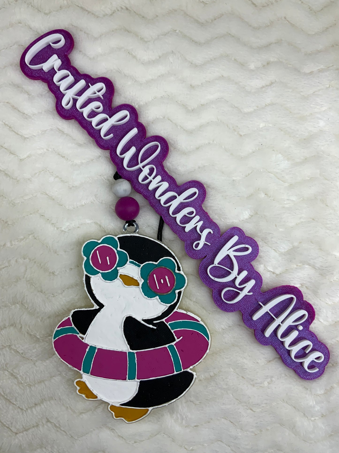 MTO {Penguin On A Floaty With Flower Glasses} Freshie