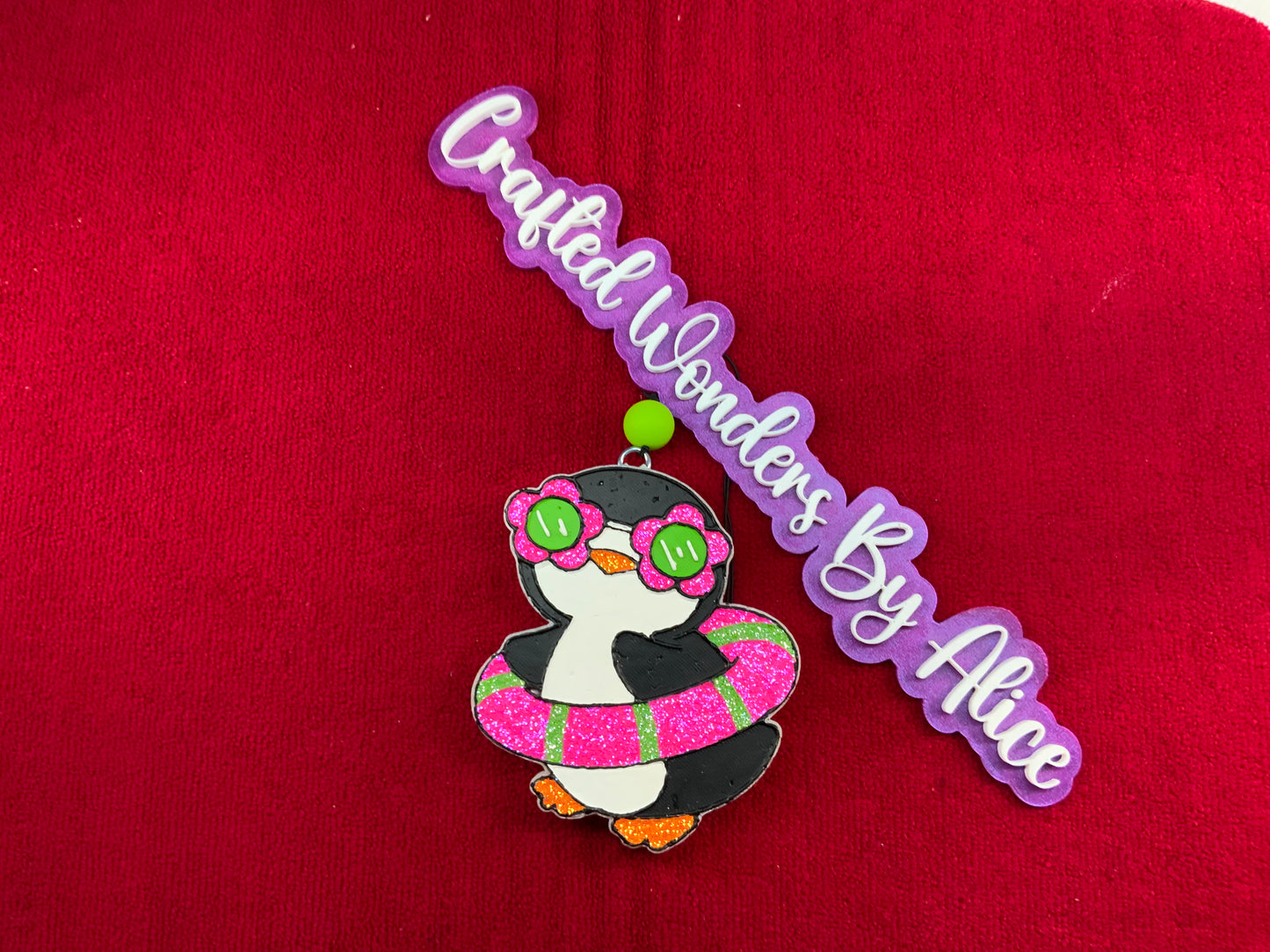 MTO {Penguin On A Floaty With Flower Glasses} Freshie