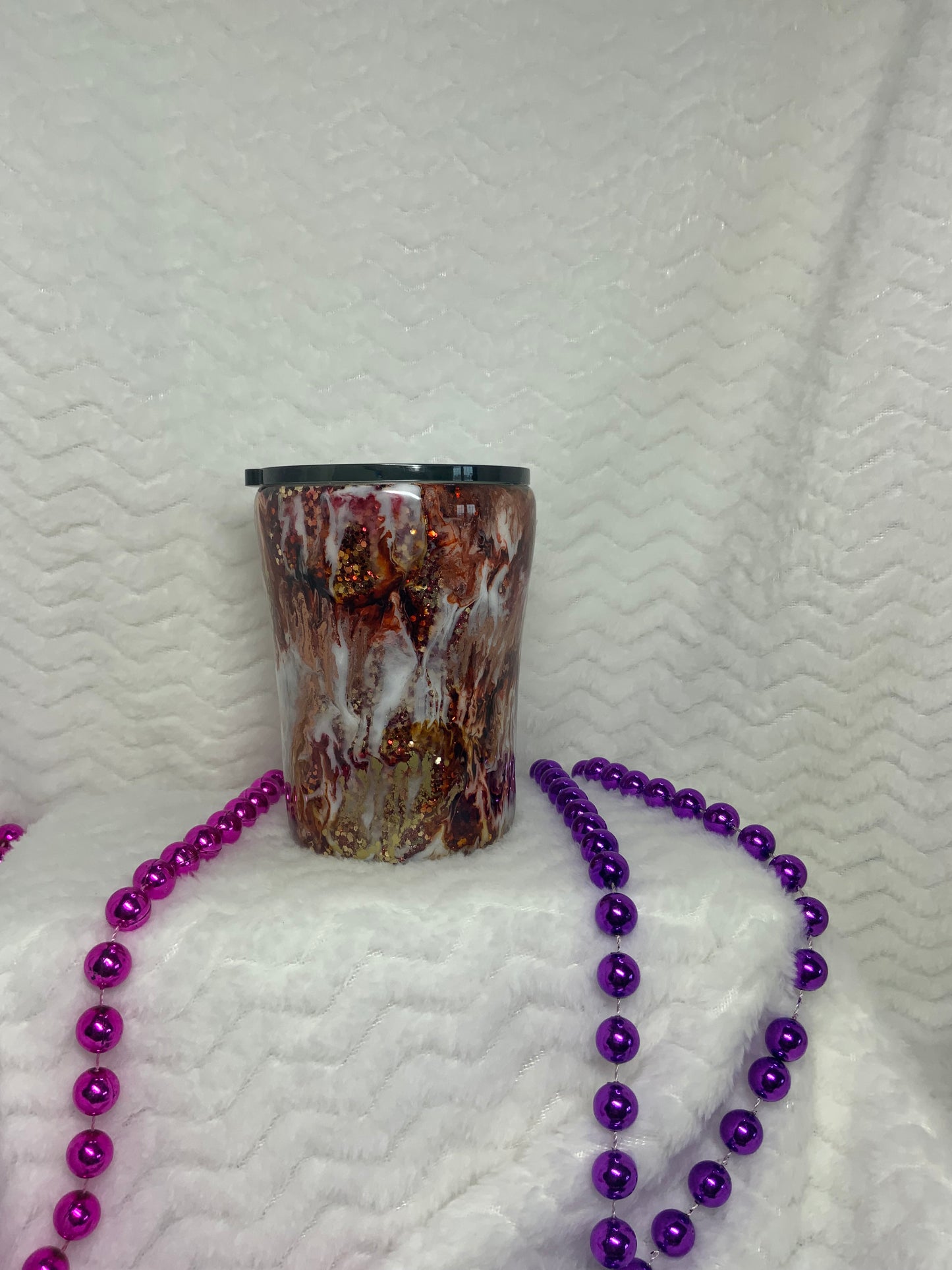RTS {Brown Gold Alcohol Ink} 12oz Low Ball Tumbler