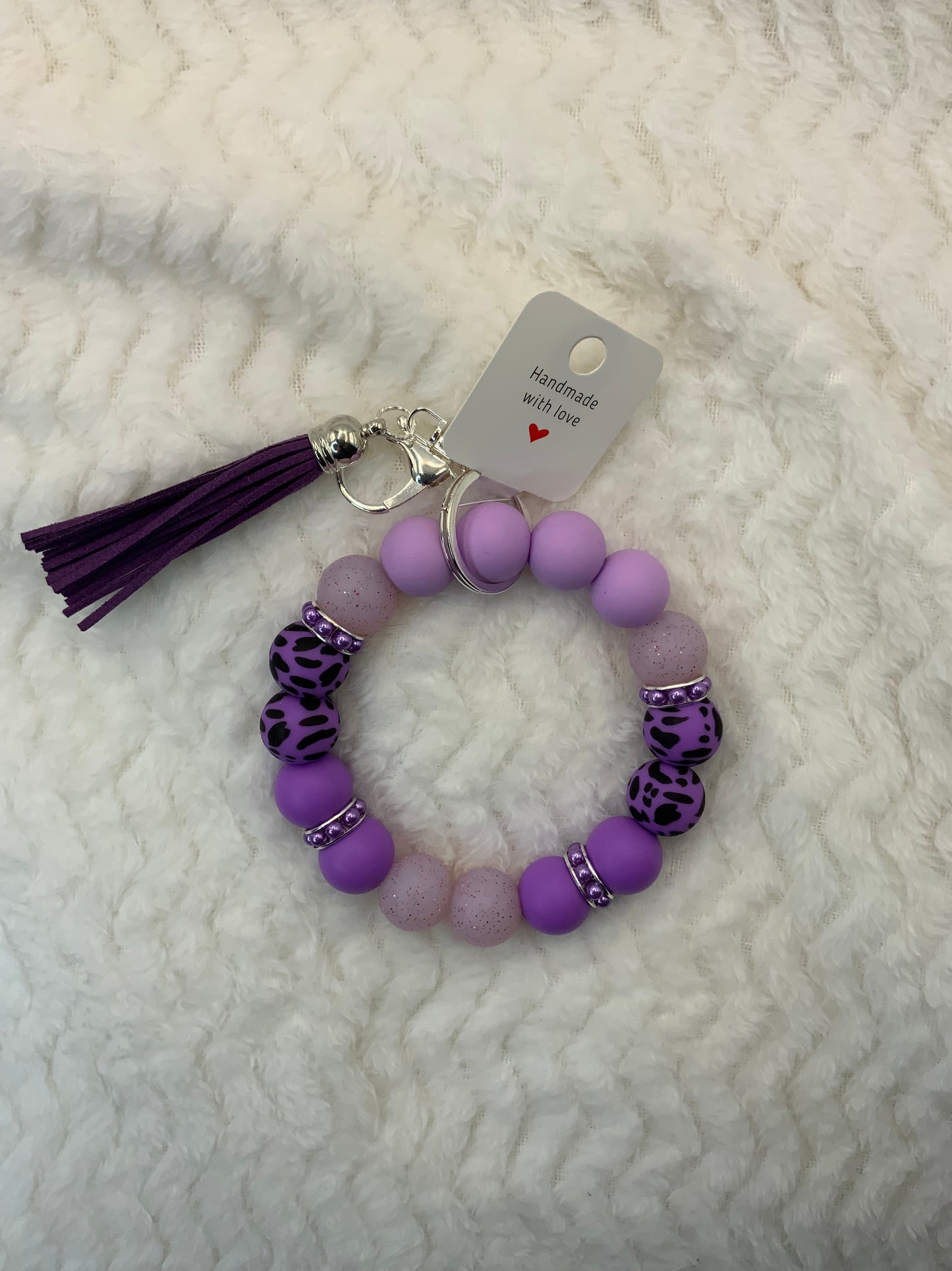 RTS {Purple Cow Print Wristlet}