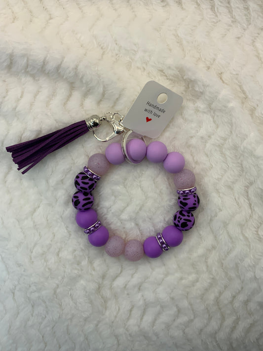 RTS {Purple Cow Print Wristlet}