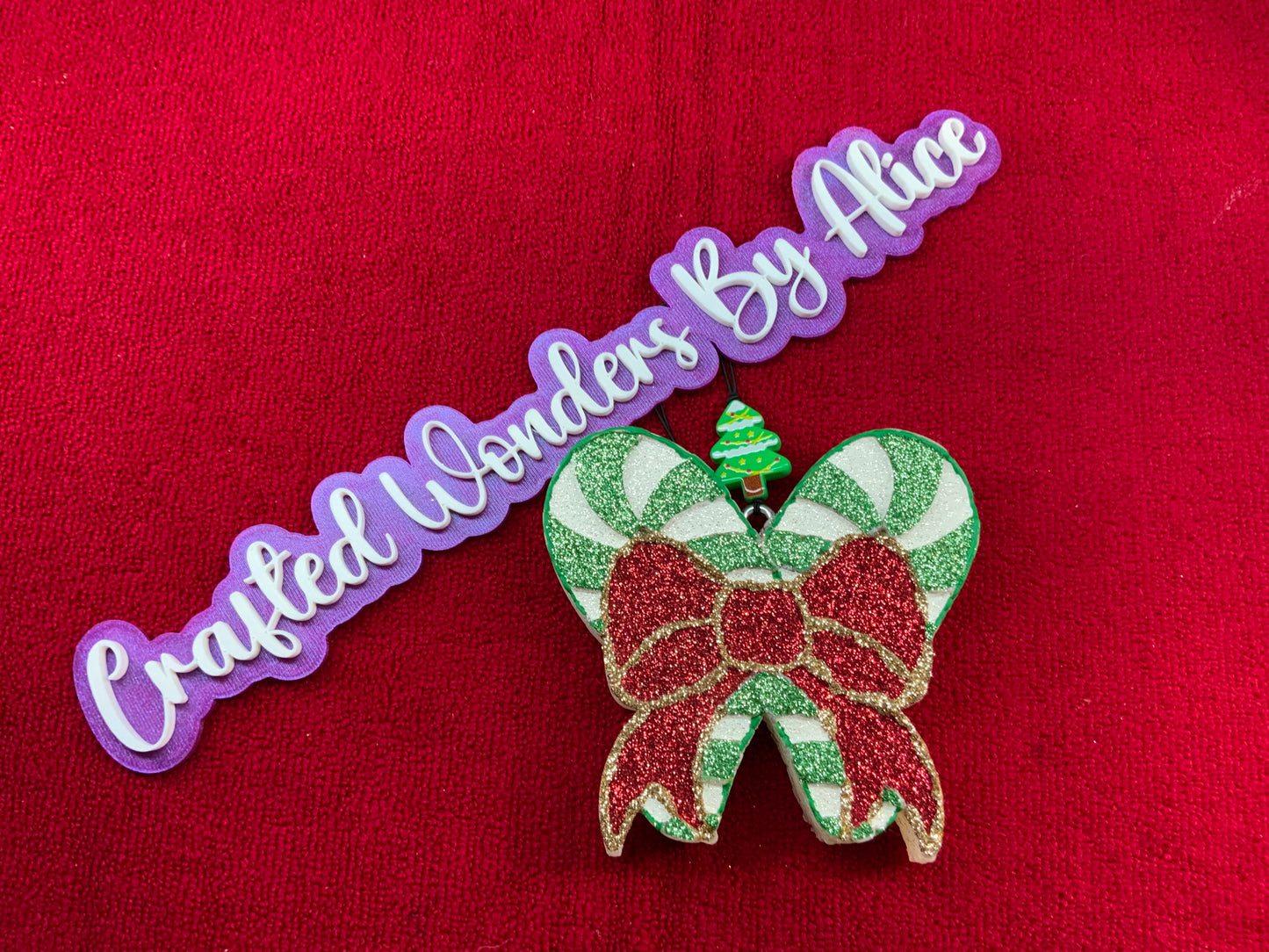 MTO {Candy Cane with Bow} Freshie