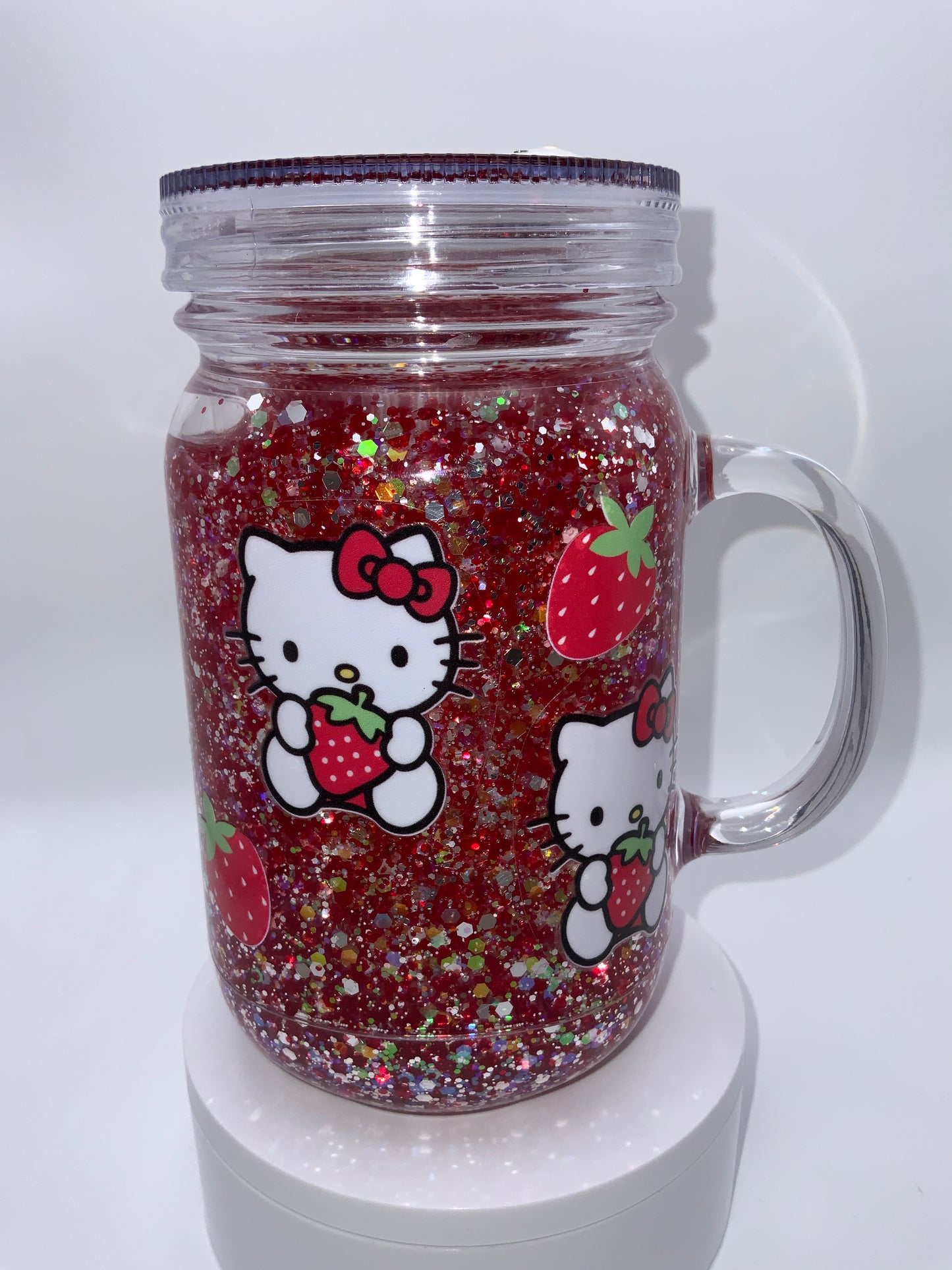 RTS {MK} 16 oz Acrylic Mason Jar Cup With Handle