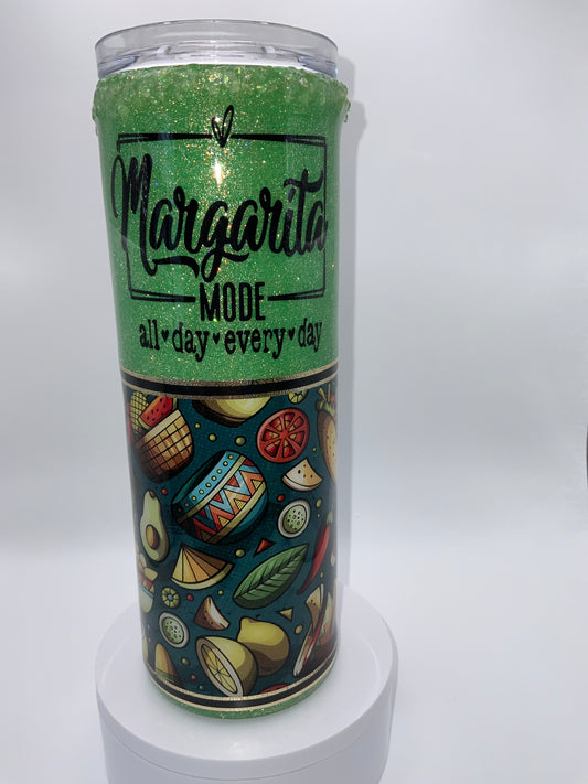 RTS {Margarita Mode All Day Every Day} 20 oz Skinny Rim Glows
