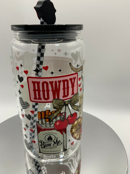 RTS {Howdy} 16 oz Glass Cup