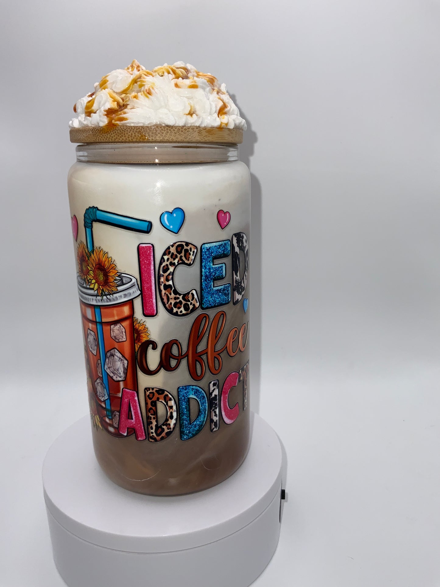RTS {Iced Coffee & Addict} 16 oz Snow Globe