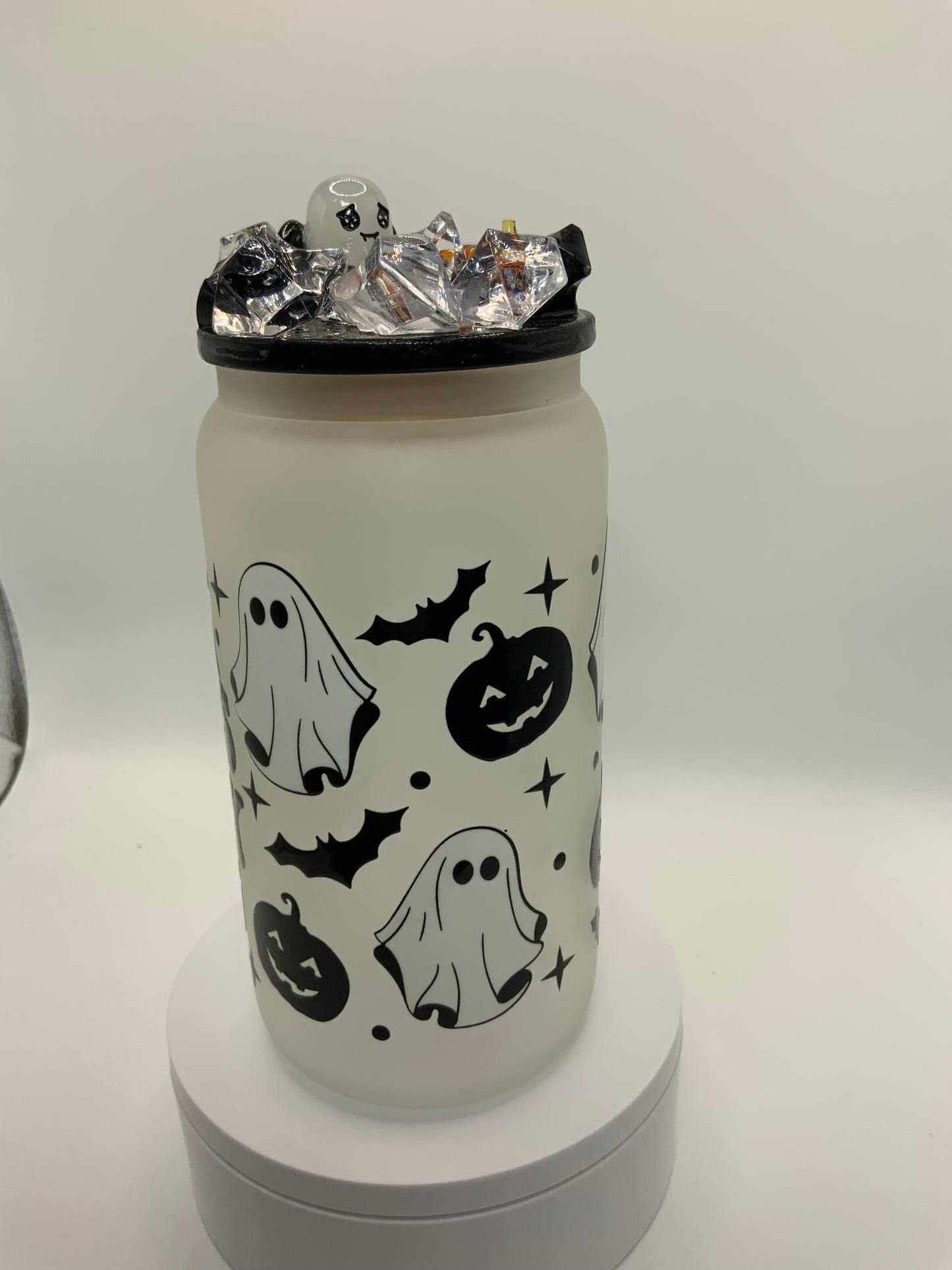 RTS {Thick Thighs Spooky Vibes} 16 oz Frosted Glass Cup