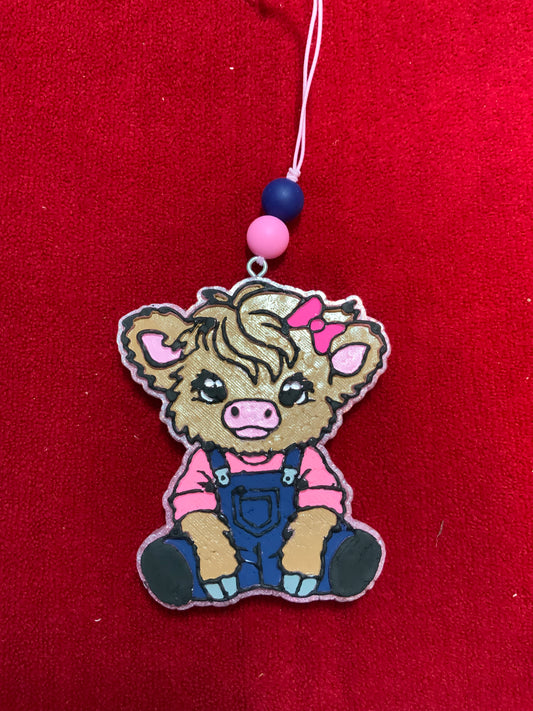 MTO {Highland Cow in Overalls} Freshie
