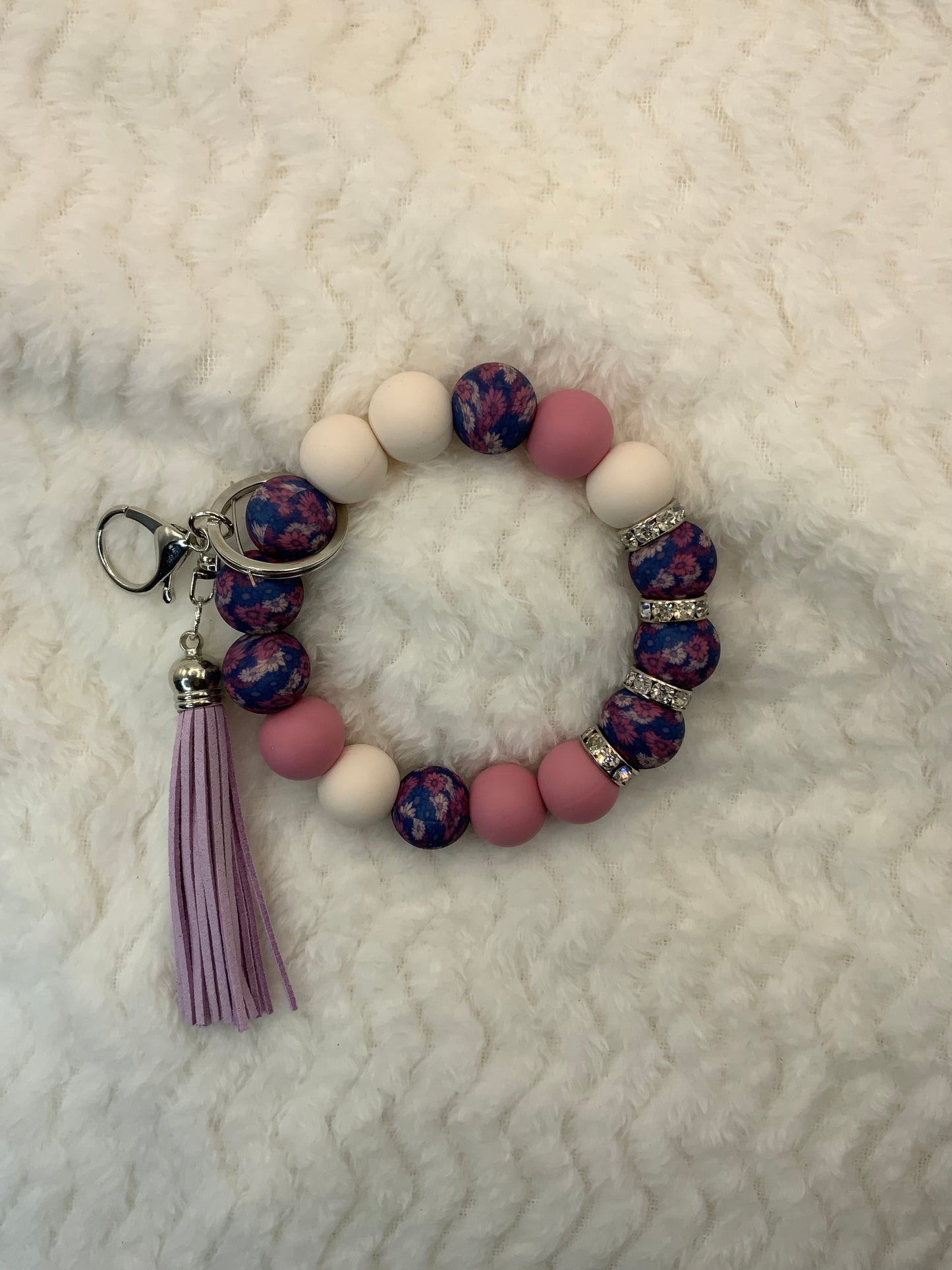 RTS {Blue Floral Wristlet}