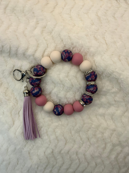 RTS {Blue Floral Wristlet}