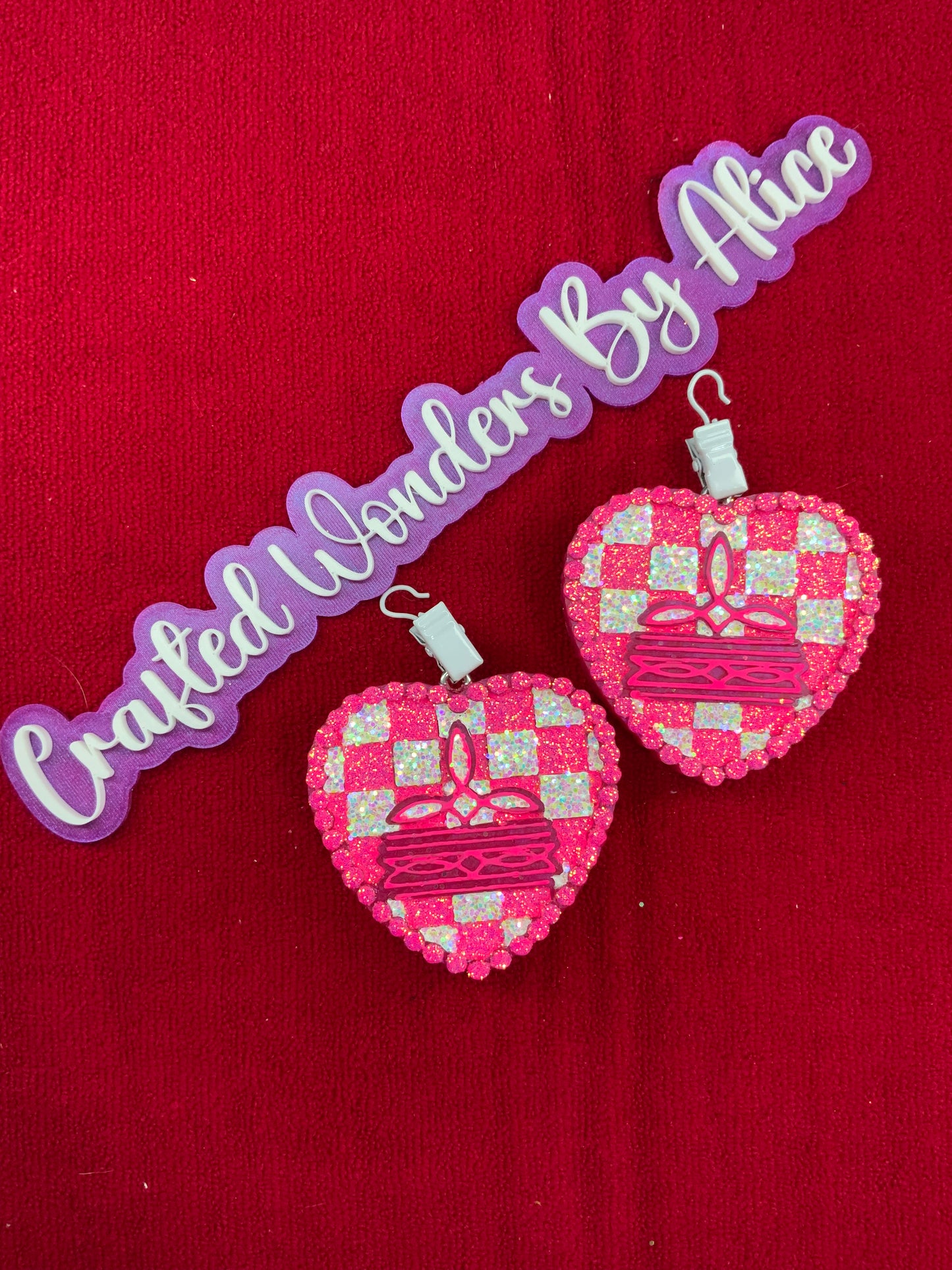 MTO {Checkered Heart With Boot Stitch} Freshie
