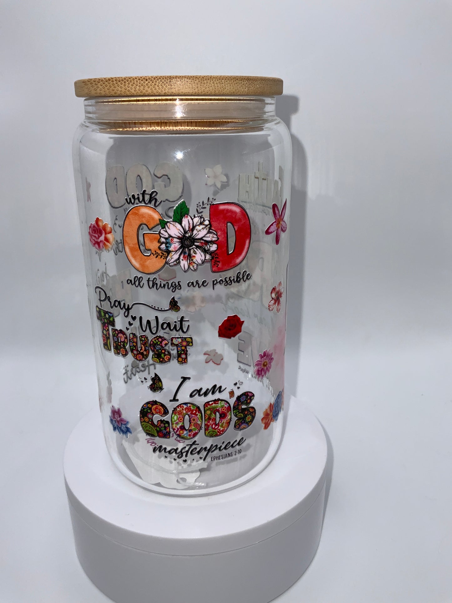 RTS {Trust In The Lord} 16 oz Glass Cup