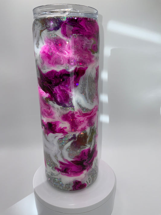 RTS {Pink,Purple,Magenta On A Silver Base} 20 oz Skinny