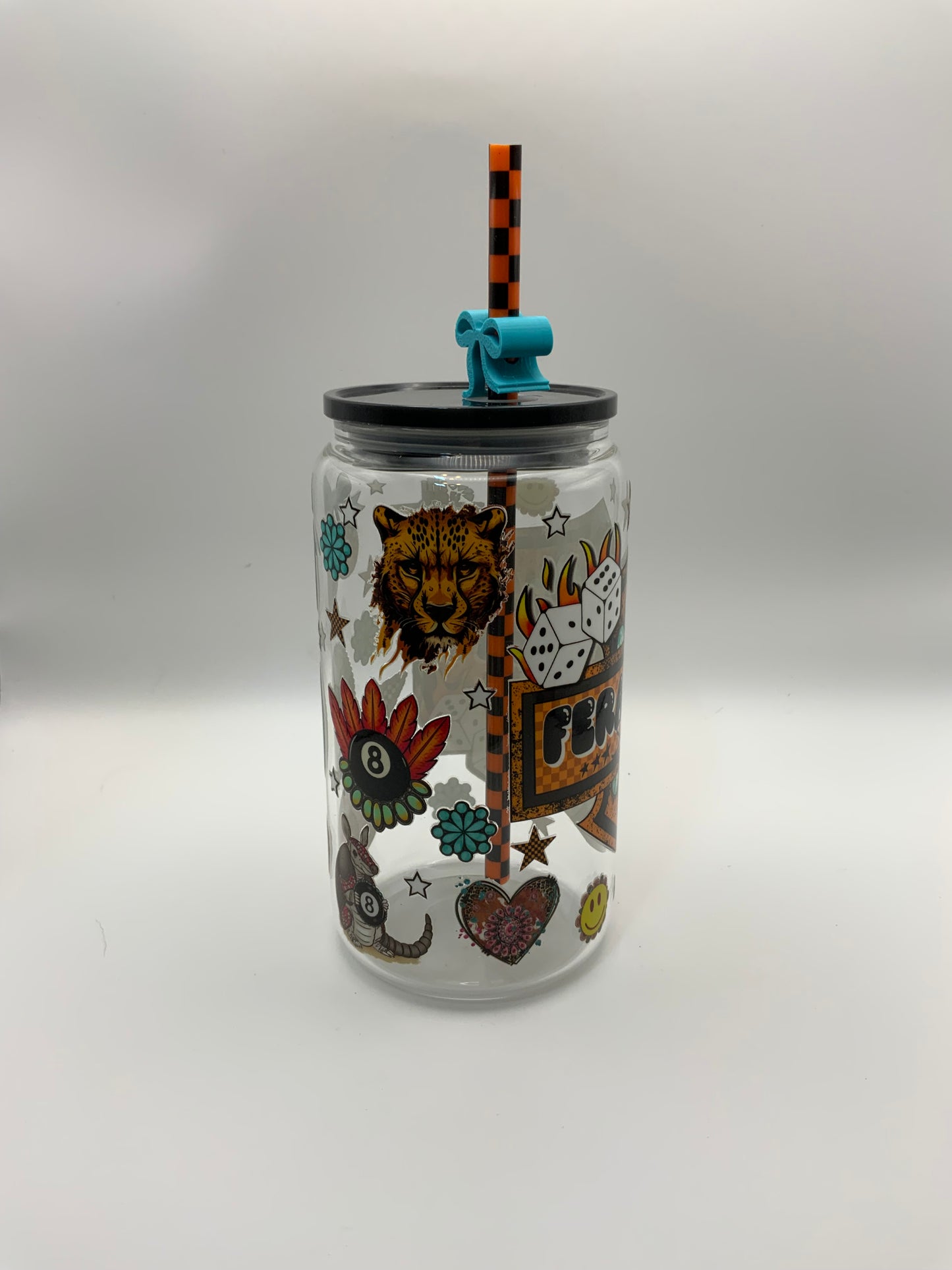 RTS Glass Can {Feral Mama} 16 oz