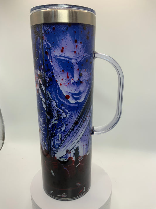 RTS {Freddy, Jason, Hell raiser} 20 oz Stainless Steel Snow Globe Cup