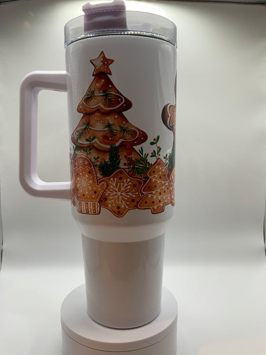 RTS White Handle {Gingerbread Cookies Christmas} 40 oz