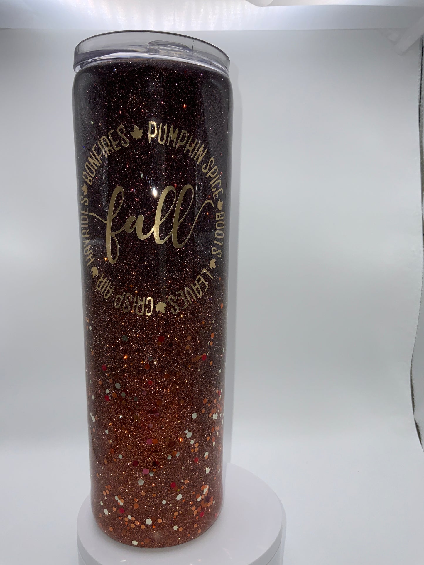 RTS {Fall Pumpkin Spice, Leaves, Hayrides, Crisp Air} 20oz Mirrored Skinny