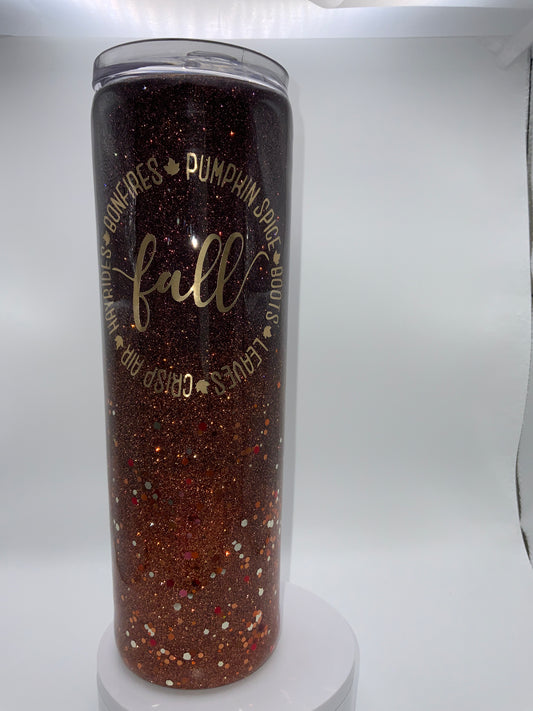 RTS {Fall Pumpkin Spice, Leaves, Hayrides, Crisp Air} 20oz Mirrored Skinny