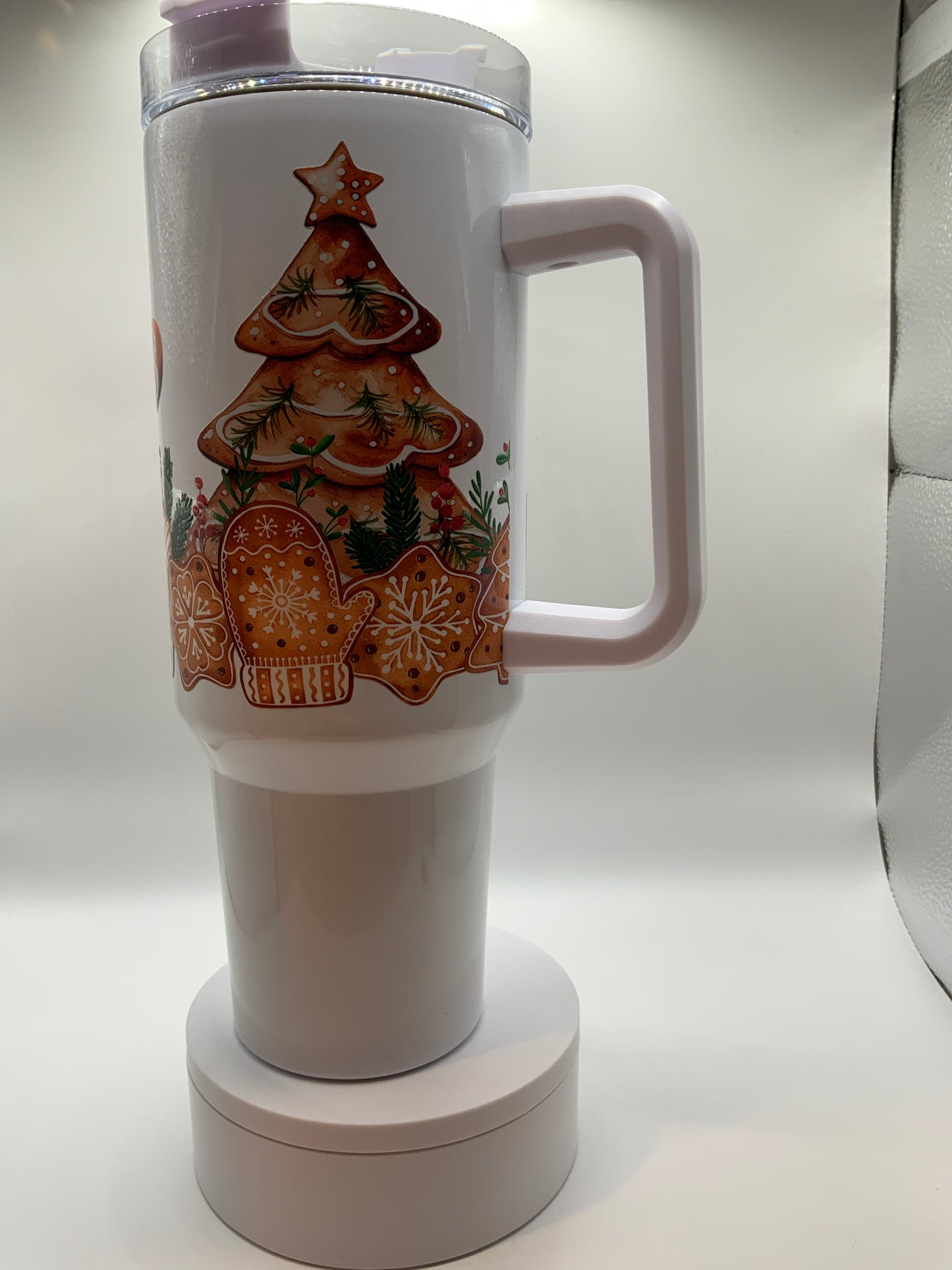 RTS White Handle {Gingerbread Cookies Christmas} 40 oz