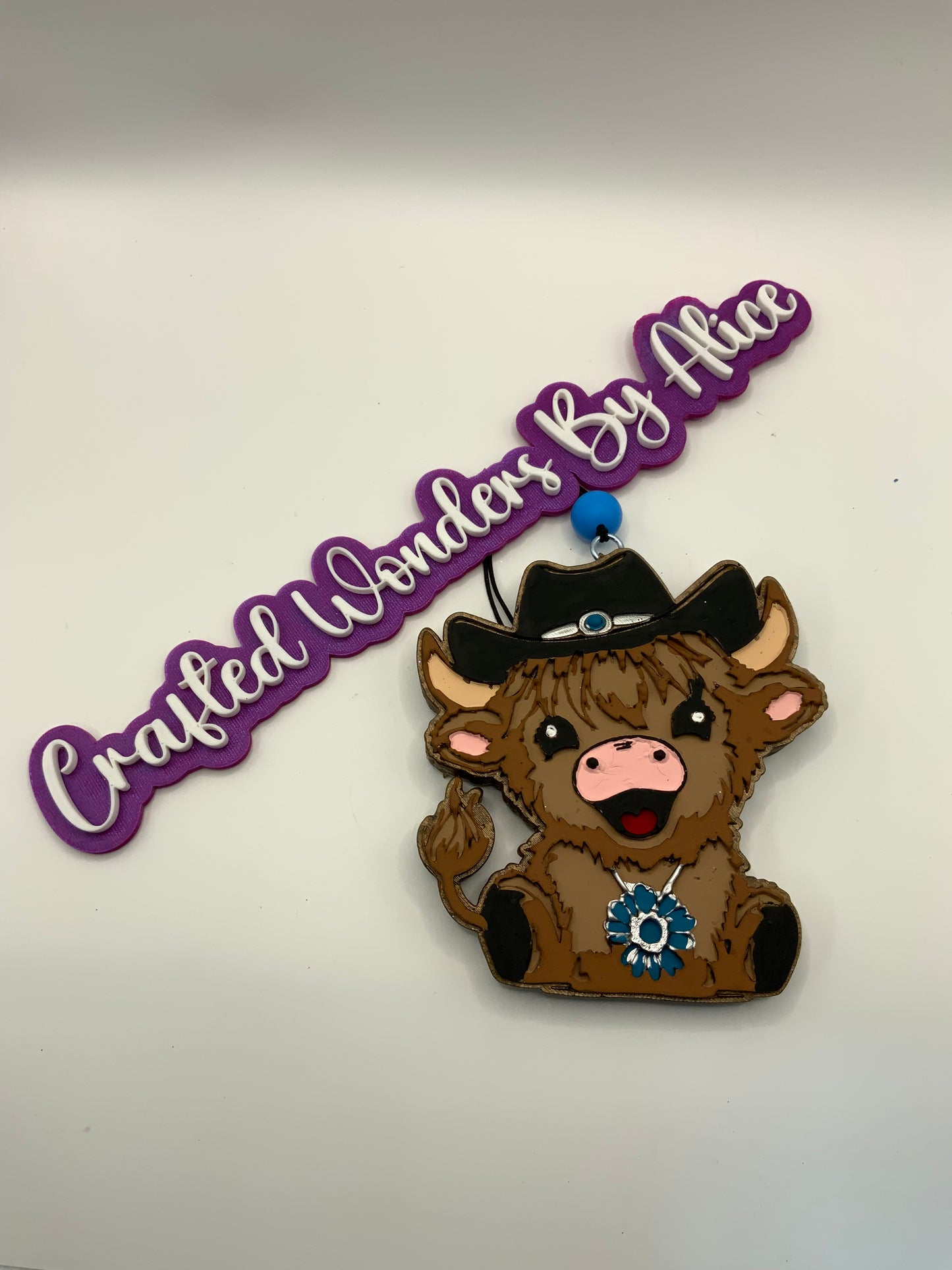 MTO {Highland With Cowboy Hat And Jewelry} Freshie