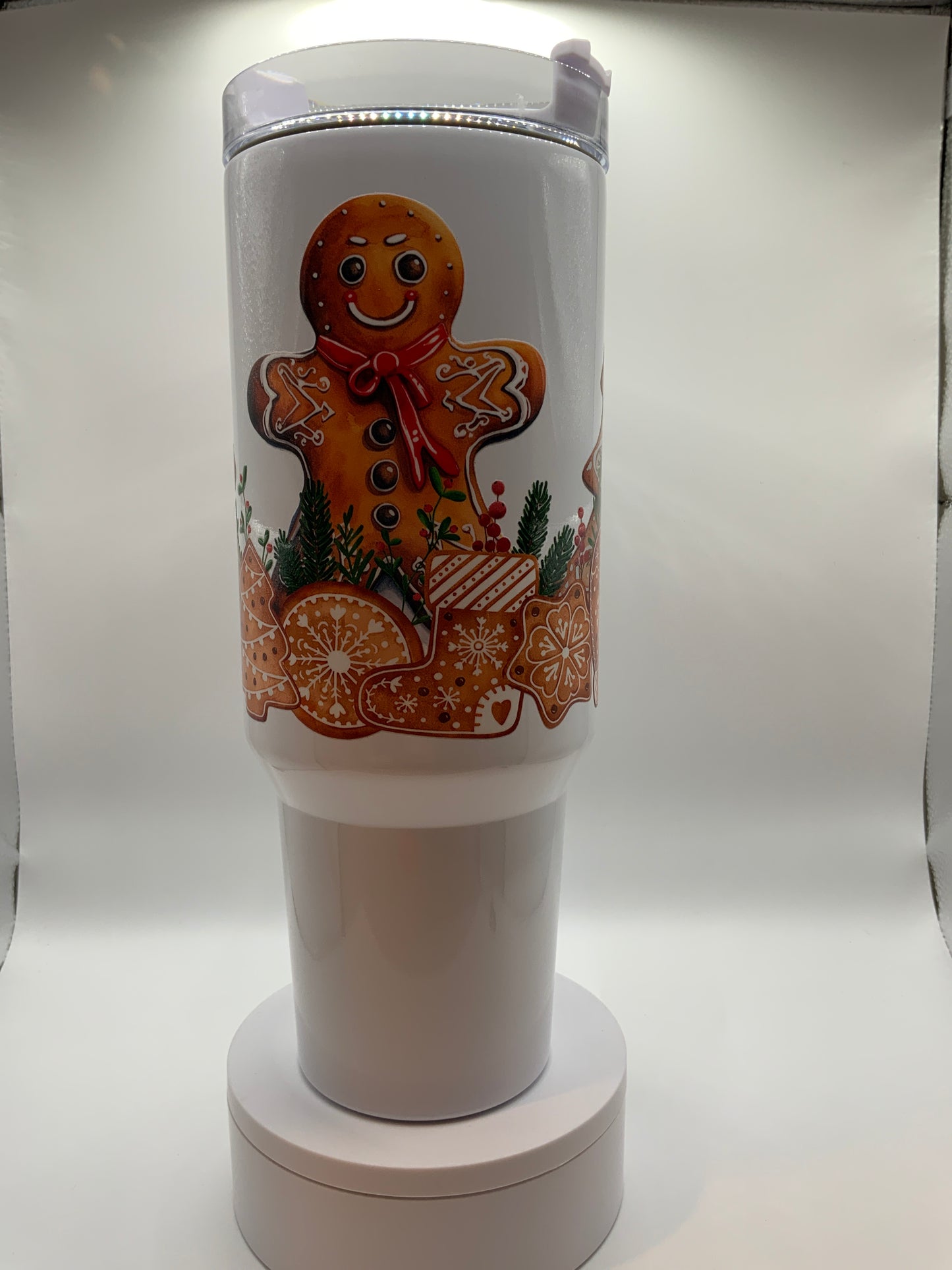 RTS White Handle {Gingerbread Cookies Christmas} 40 oz
