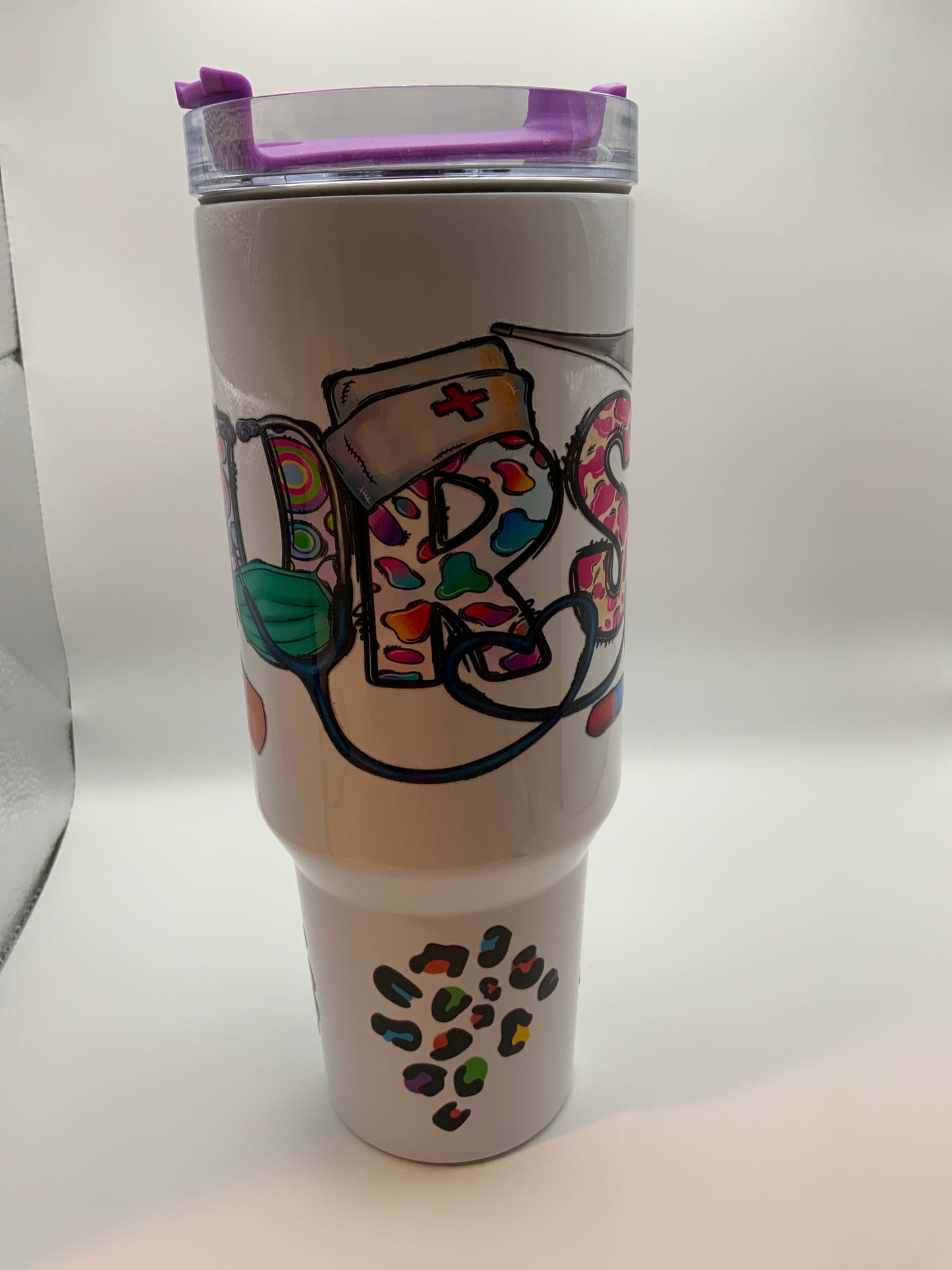 RTS {Nurse Purple Handle} 40 oz