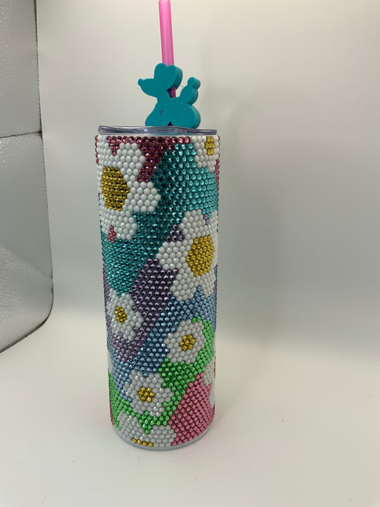 RTS {Rhinestone Daisy} 20 oz Skinny