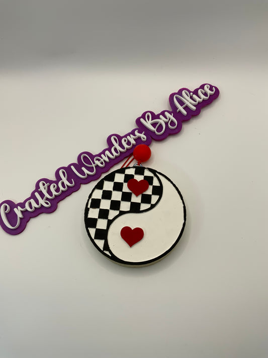 MTO {Ying Yang Checkered With Hearts} Freshie