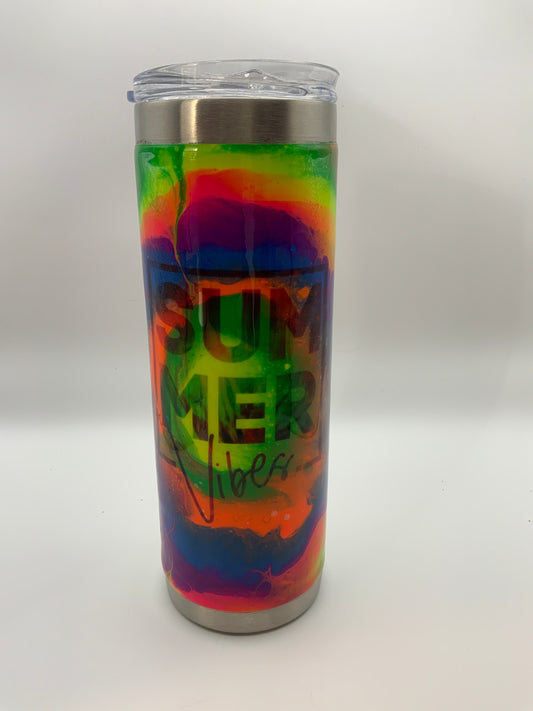 RTS Tie Dye Glows {Summer Vibes} Acrylic Skin 20 oz