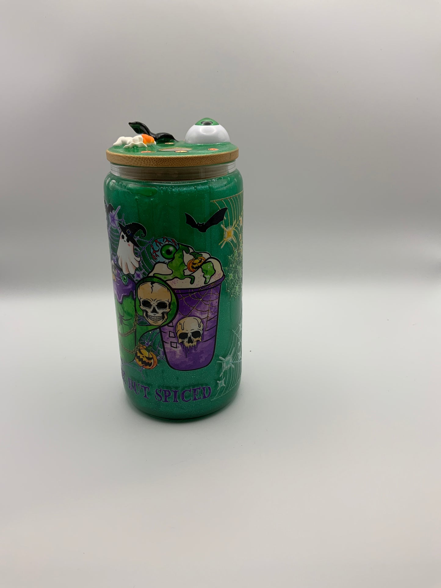 RTS {Dead Inside But Spiced} 16 oz Glass Lava Cup Decorative Lid