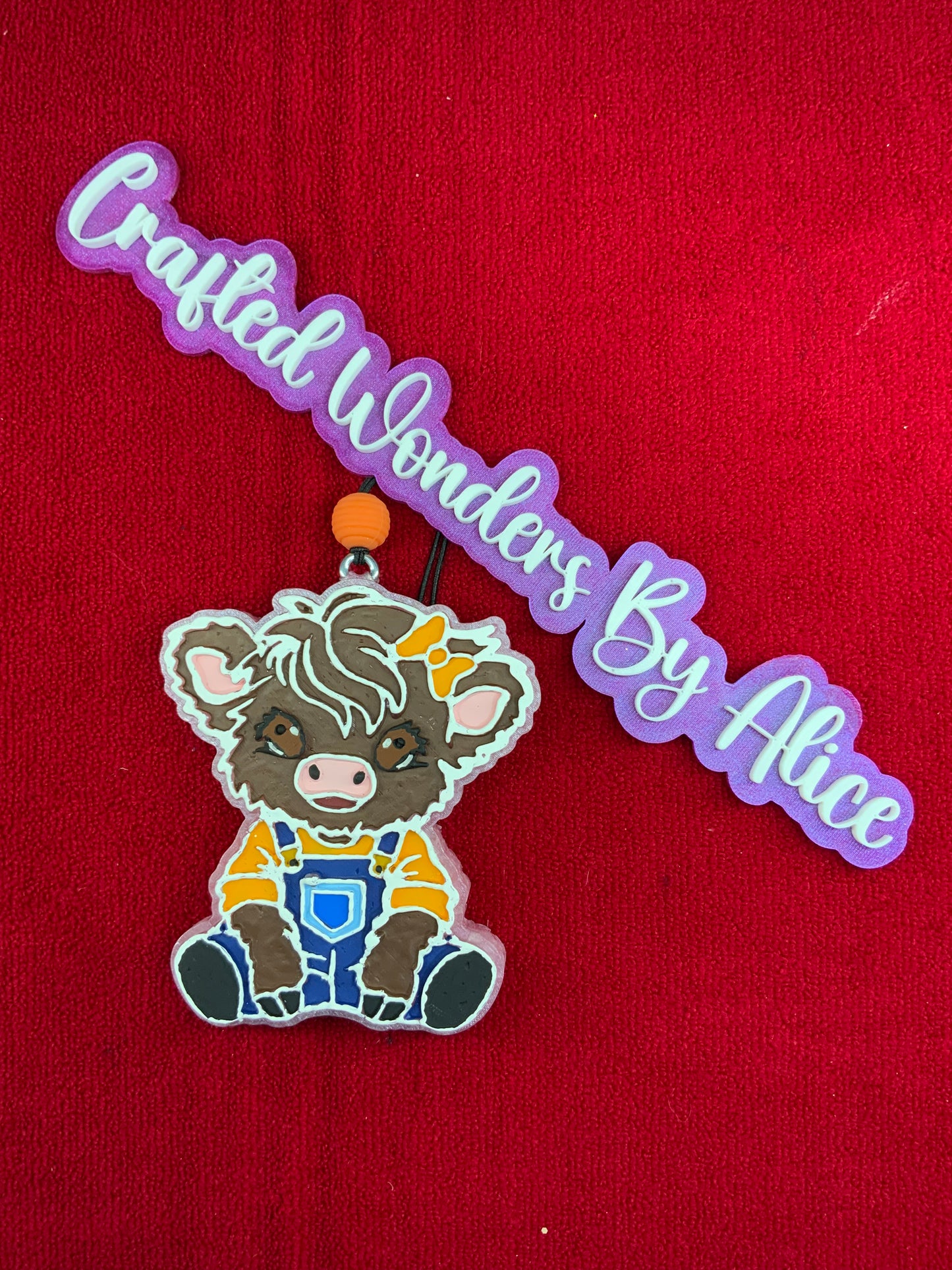 MTO {Highland Cow in Overalls} Freshie