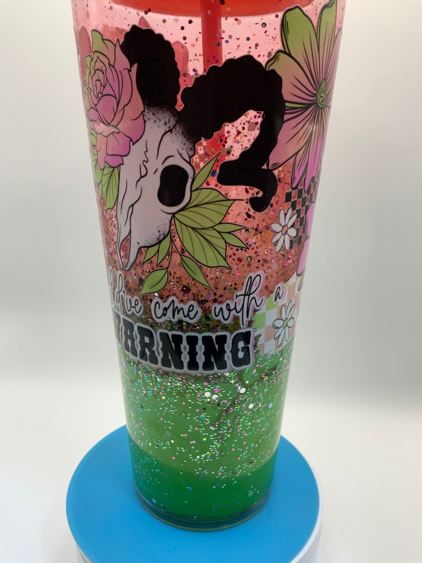 RTS {Should Have Come With A warning} 24 oz Lava Snow Globe Cup