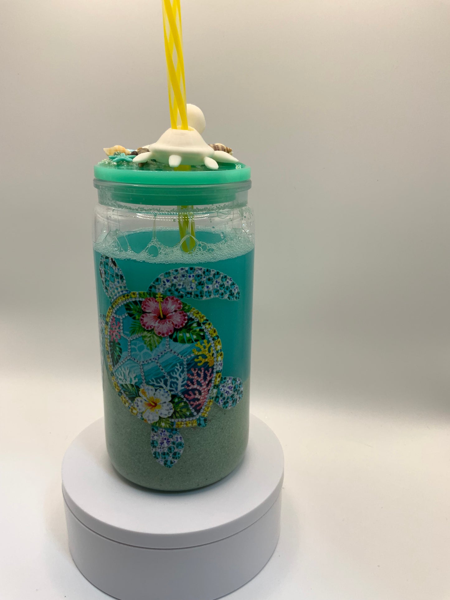 RTS {Aquarium Under The Sea Acrylic Lava Snow Globe Cup} 16 oz