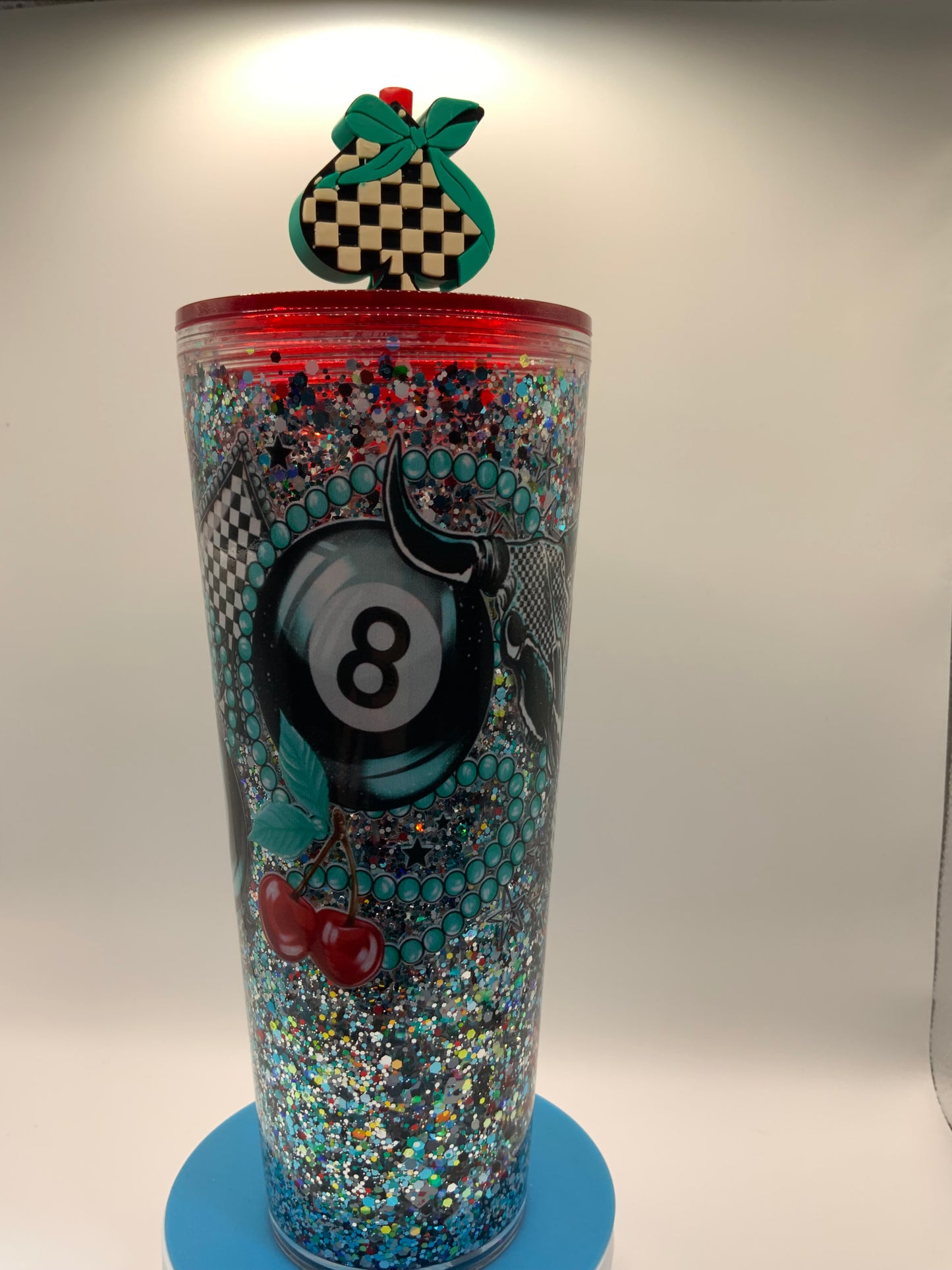 RTS {Eightball and Checkered Spade} 24 oz Snow Globe Cup