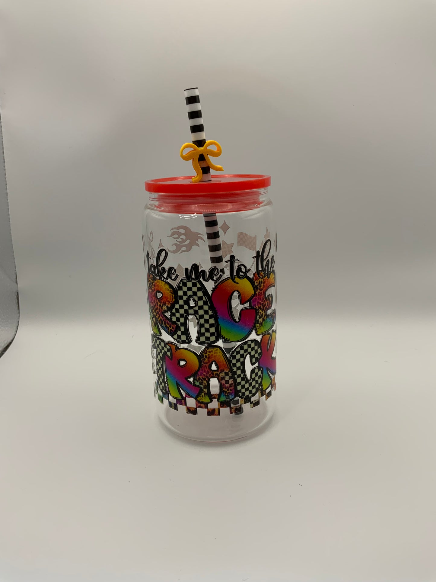 RTS Glass Can {Take Me To The Race Track} 16 oz