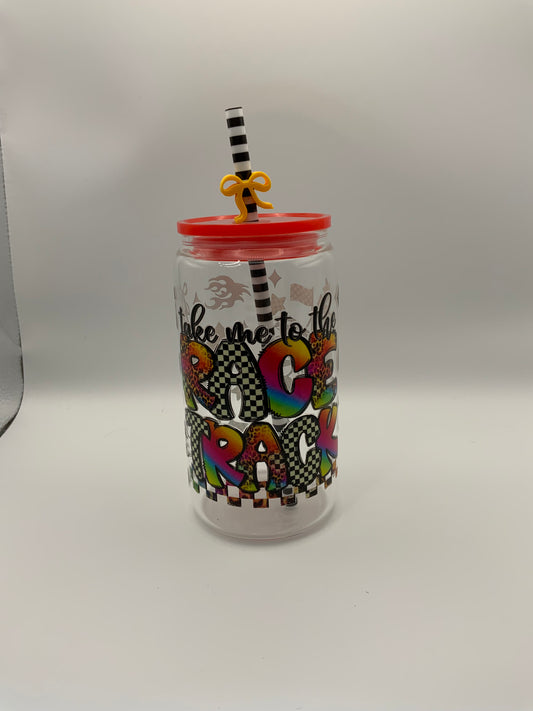 RTS Glass Can {Take Me To The Race Track} 16 oz