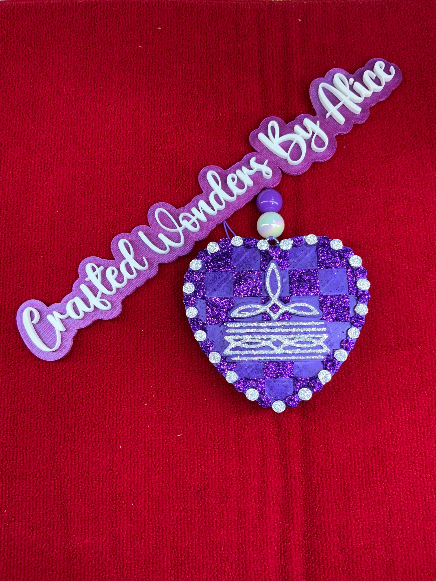 MTO {Checkered Heart With Boot Stitch} Freshie