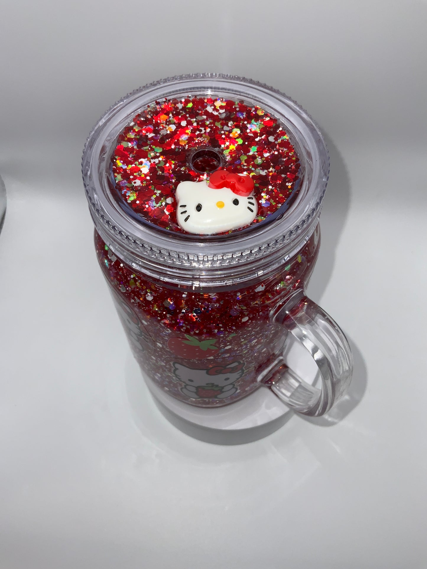 RTS {MK} 16 oz Acrylic Mason Jar Cup With Handle