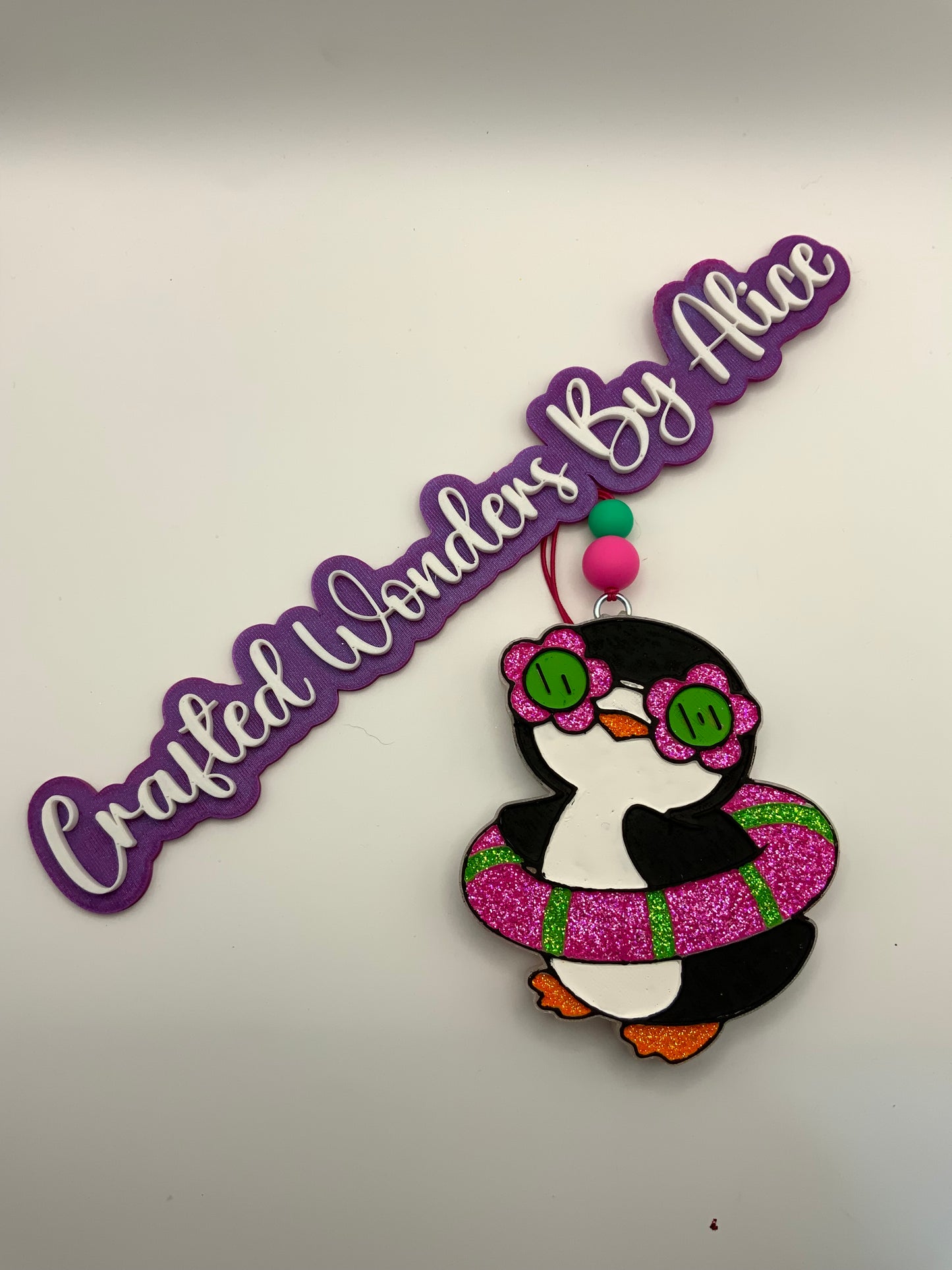 MTO {Penguin On A Floaty With Flower Glasses} Freshie